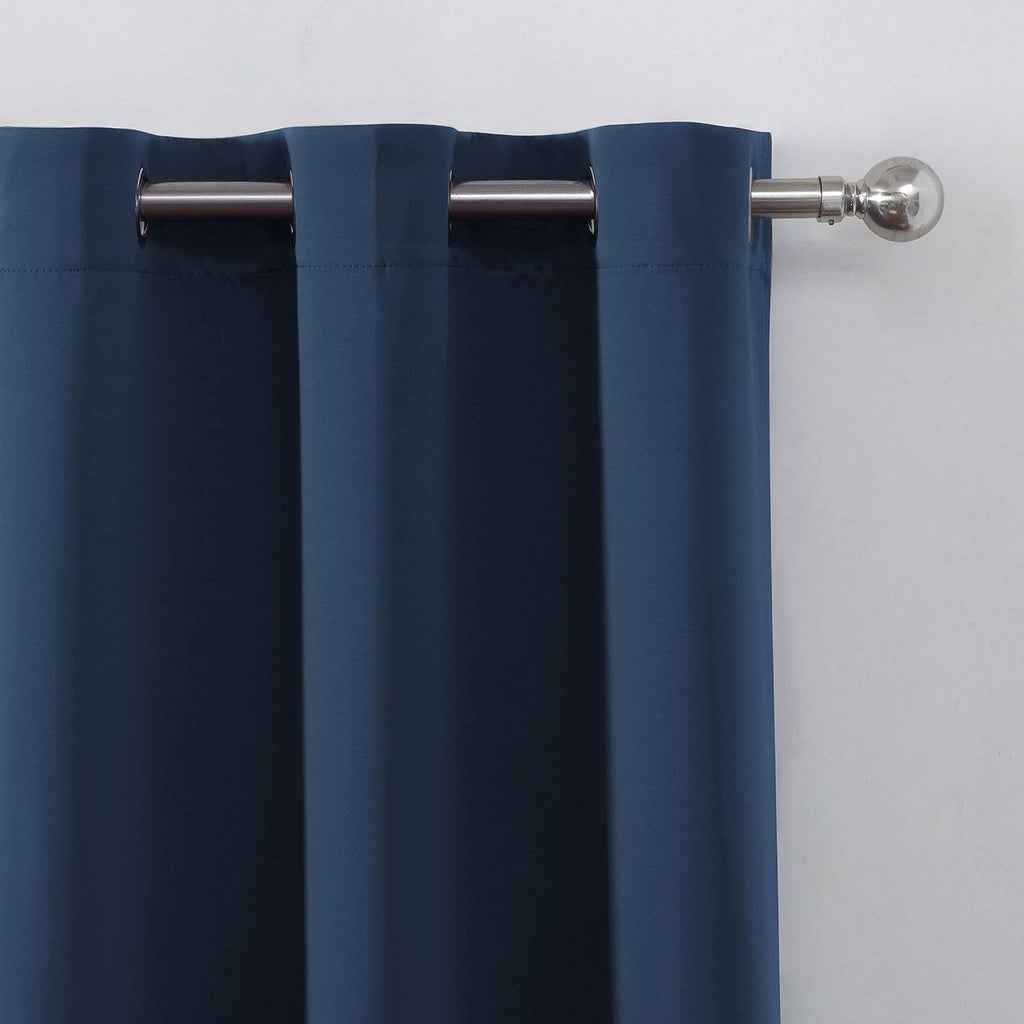 Lemomo Blackout Curtains 42 x 84 inch/Navy Curtains Set of 2 Panels/Thermal Insulated Room Darkening Bedroom Curtains 84 inch blue