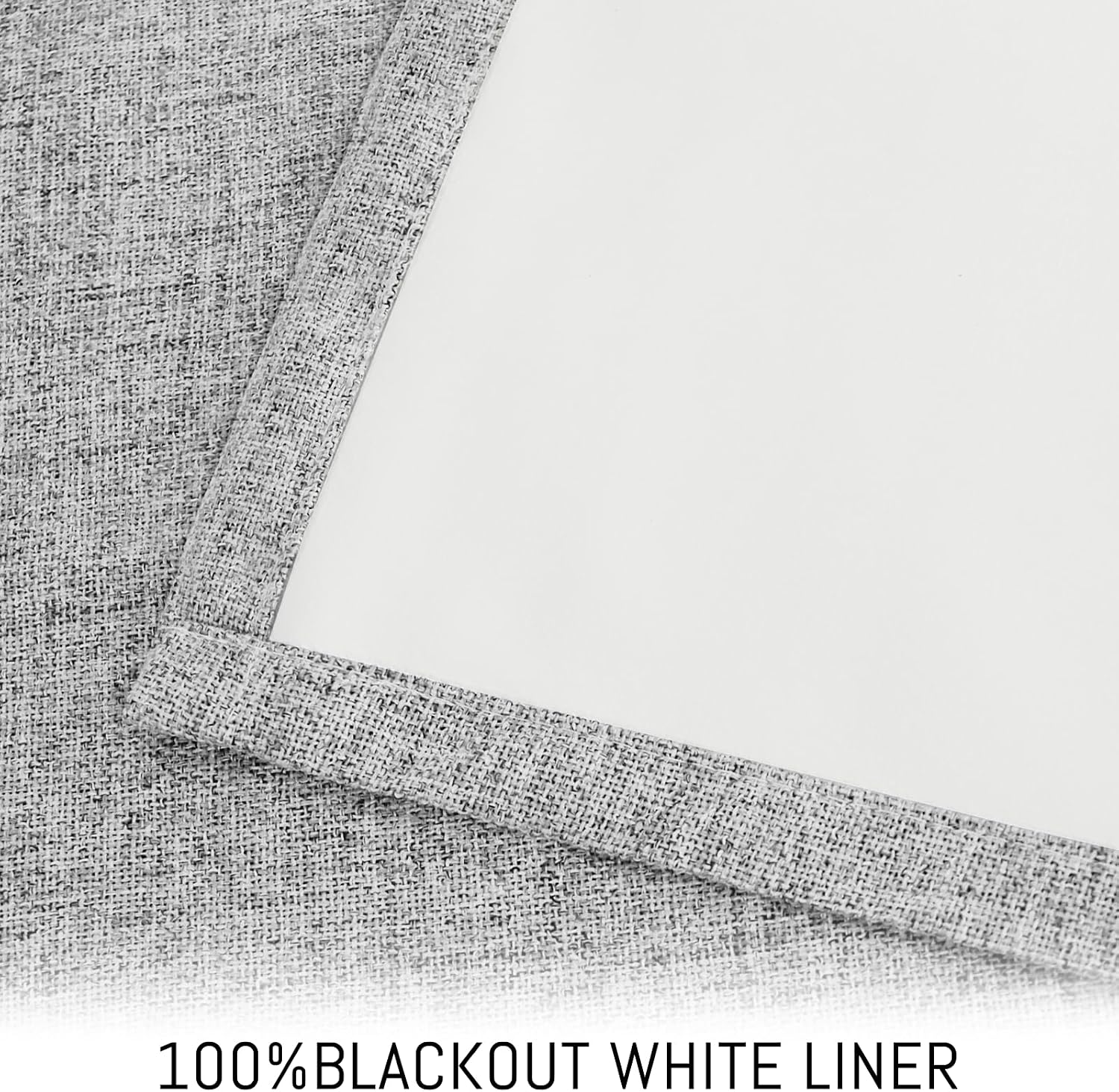 Yakamok Linen Dove Gray Curtains 100% Blackout 84 Inches Long, Room Darkening Textured Curtains for Living Room Thermal Grommet Bedroom Curt…