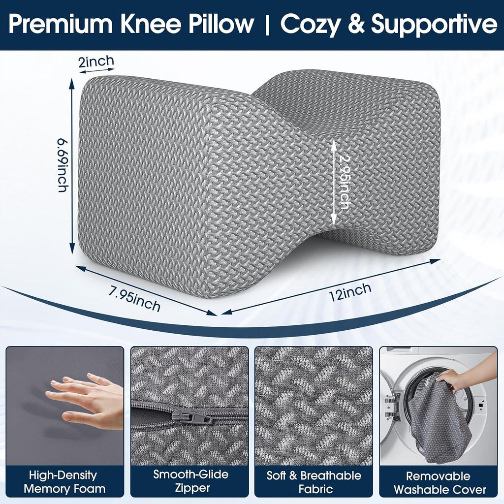 BlissTrends Memory Foam Knee Pillow, Knee Pillow for Side Sleepers, Leg Pillows for Sleeping Blood Circulation, Elevation Pillow for…