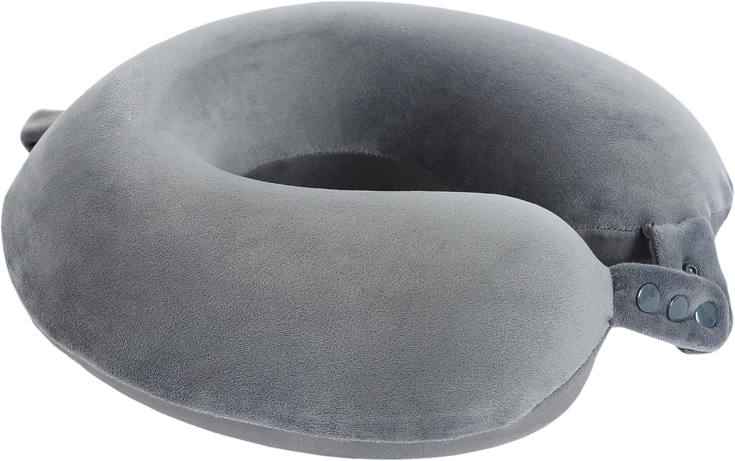 Travel Neck Pillow, Top Memory Foam Pillow for Head Support, Ideal for Airplanes, Cars, and Home Recliners, Adjustable and Soft (Grey)