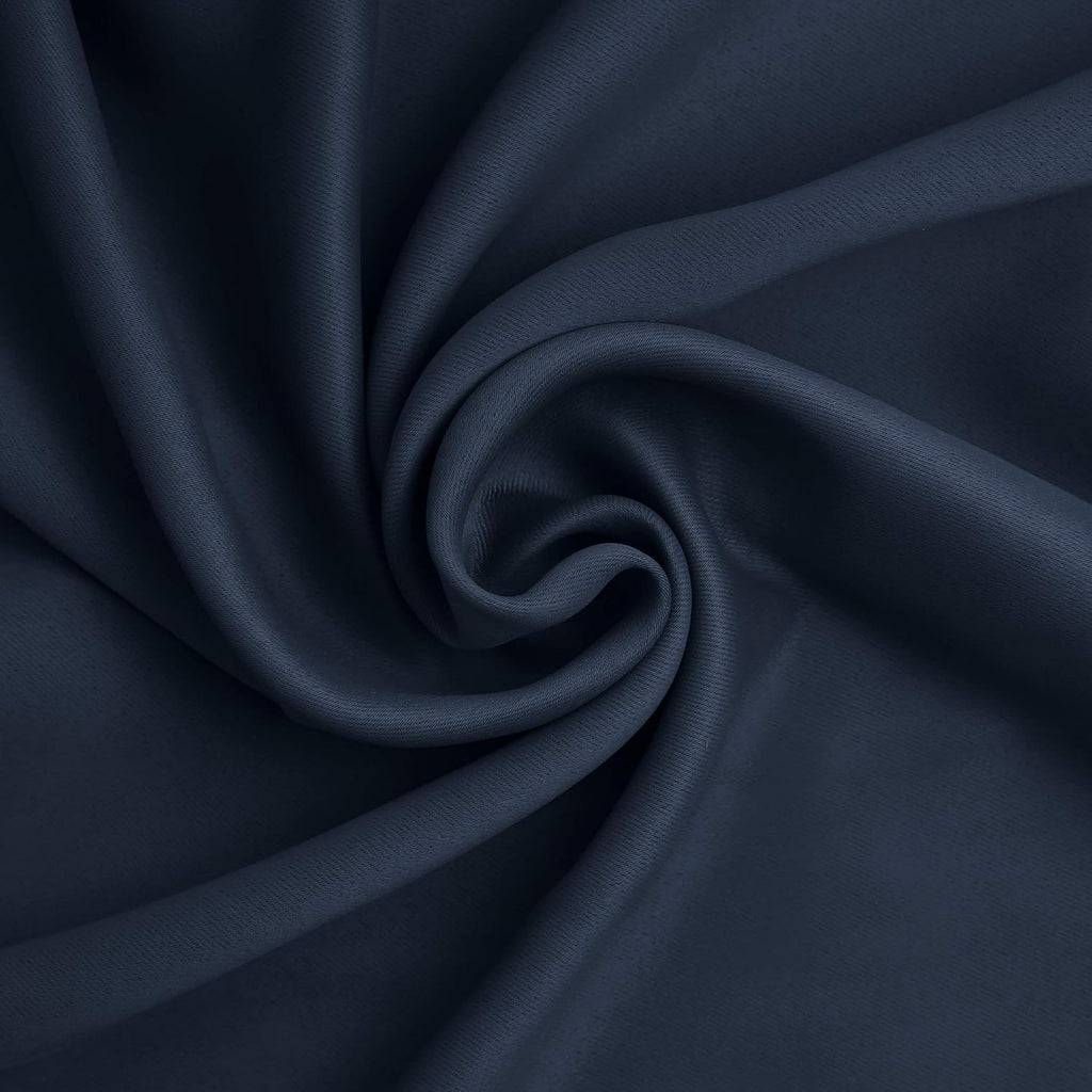 Sun Zero Nordic 2-pack Theater Grade Extreme 100% Blackout Grommet Curtain Panel Pair, 52" x 84", Navy Blue