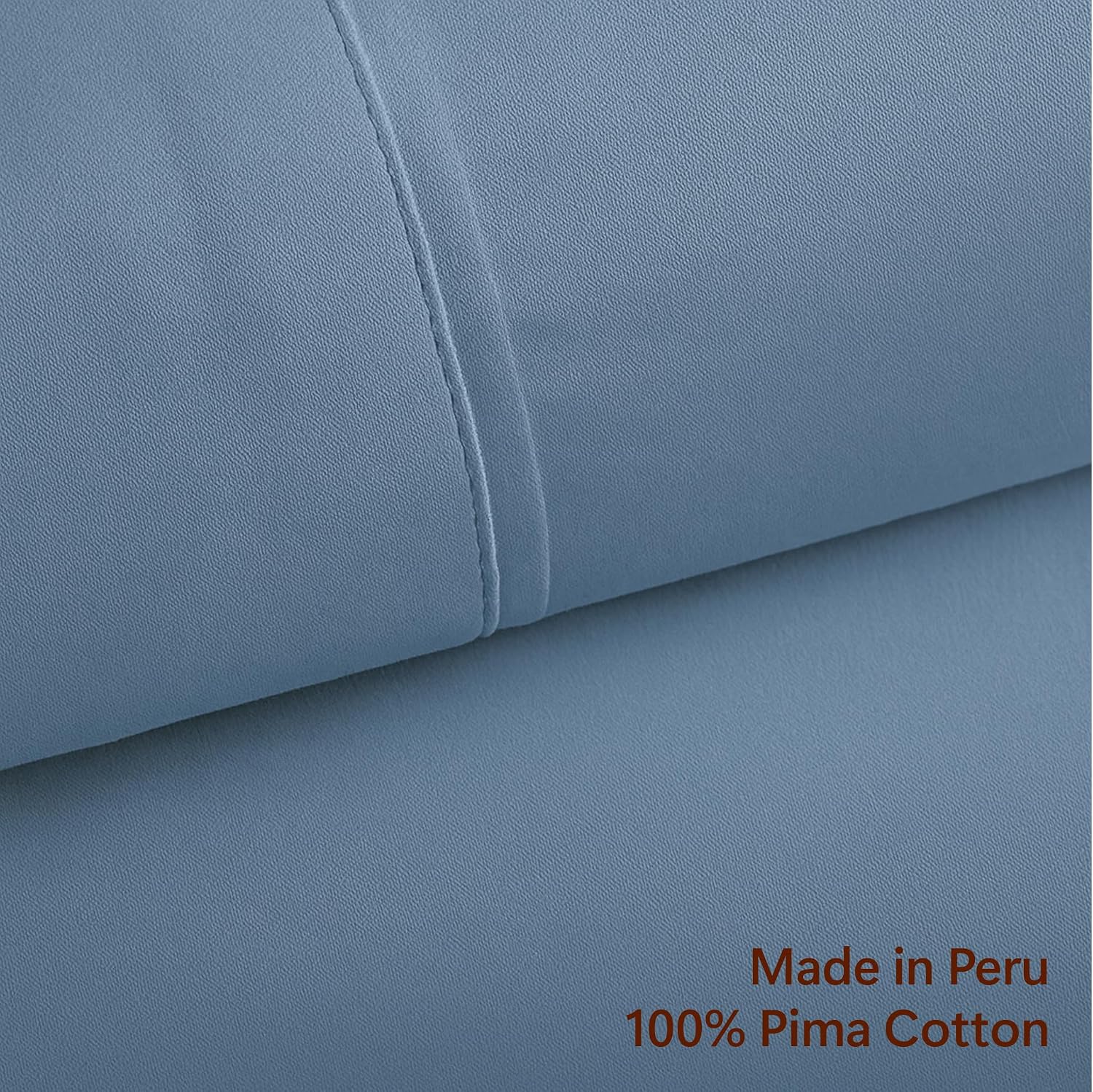 Perupima Peru Pima 415 Thread Count Percal Twin Sheet Set - 100% Peruvian Pima Cotton, 3 Piece (Flat, Fitted, 1 Pillowcase) - Cooling, Cris…