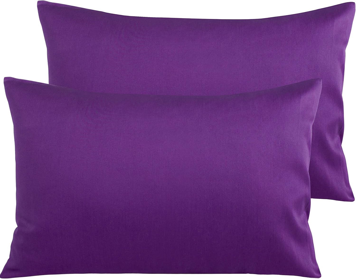 NTBAY Egyptian Cotton Queen Pillowcases - Set of 2, 500 Thread Count Cotton Pillowcases - Soft and Breathable Envelope Closure Pillow…
