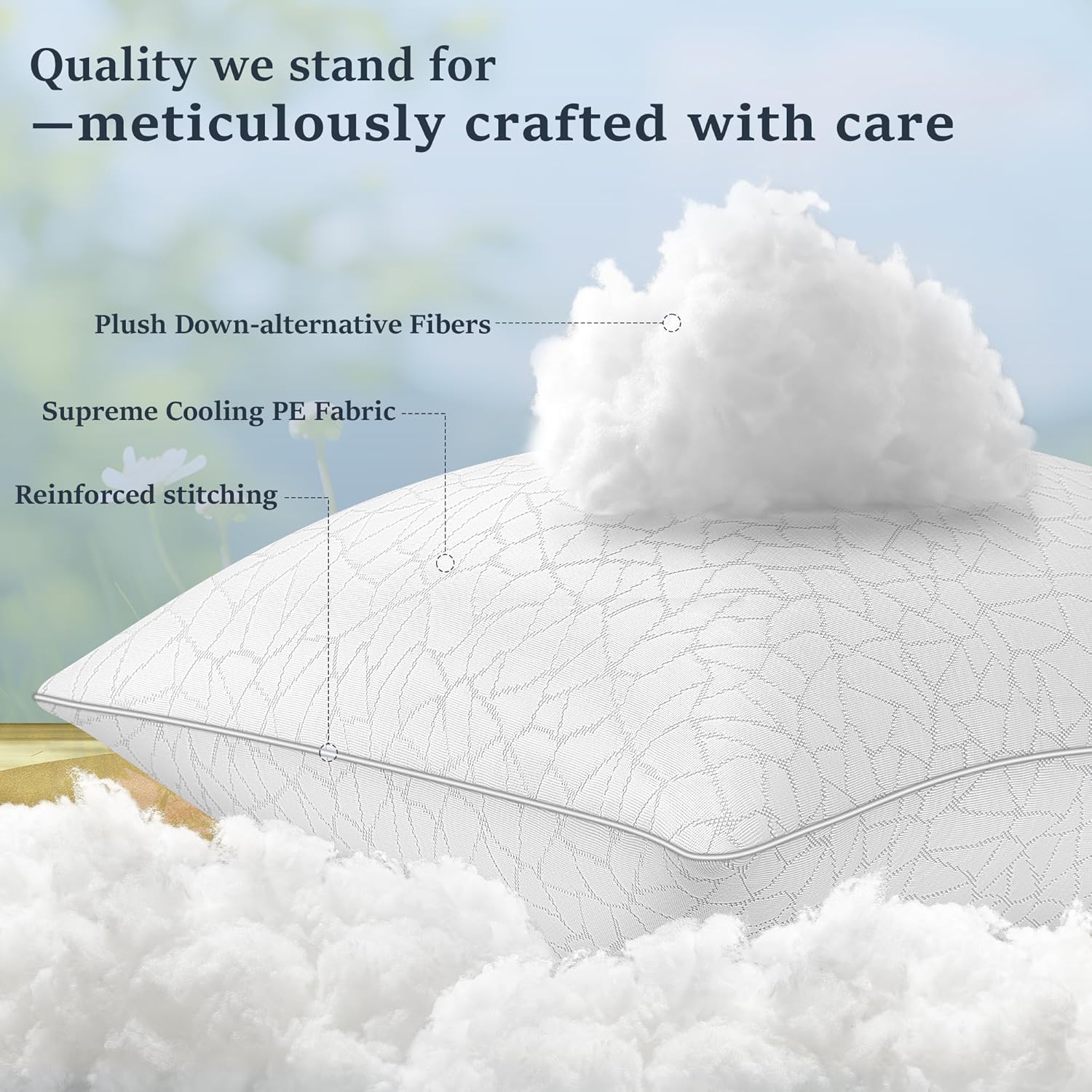 COZSINOOR King Size Bed Pillows - Breathable Premium Down Alternative Pillows Set of 2 for Side, Back, and Stomach Sleepers Cooling Hotel…