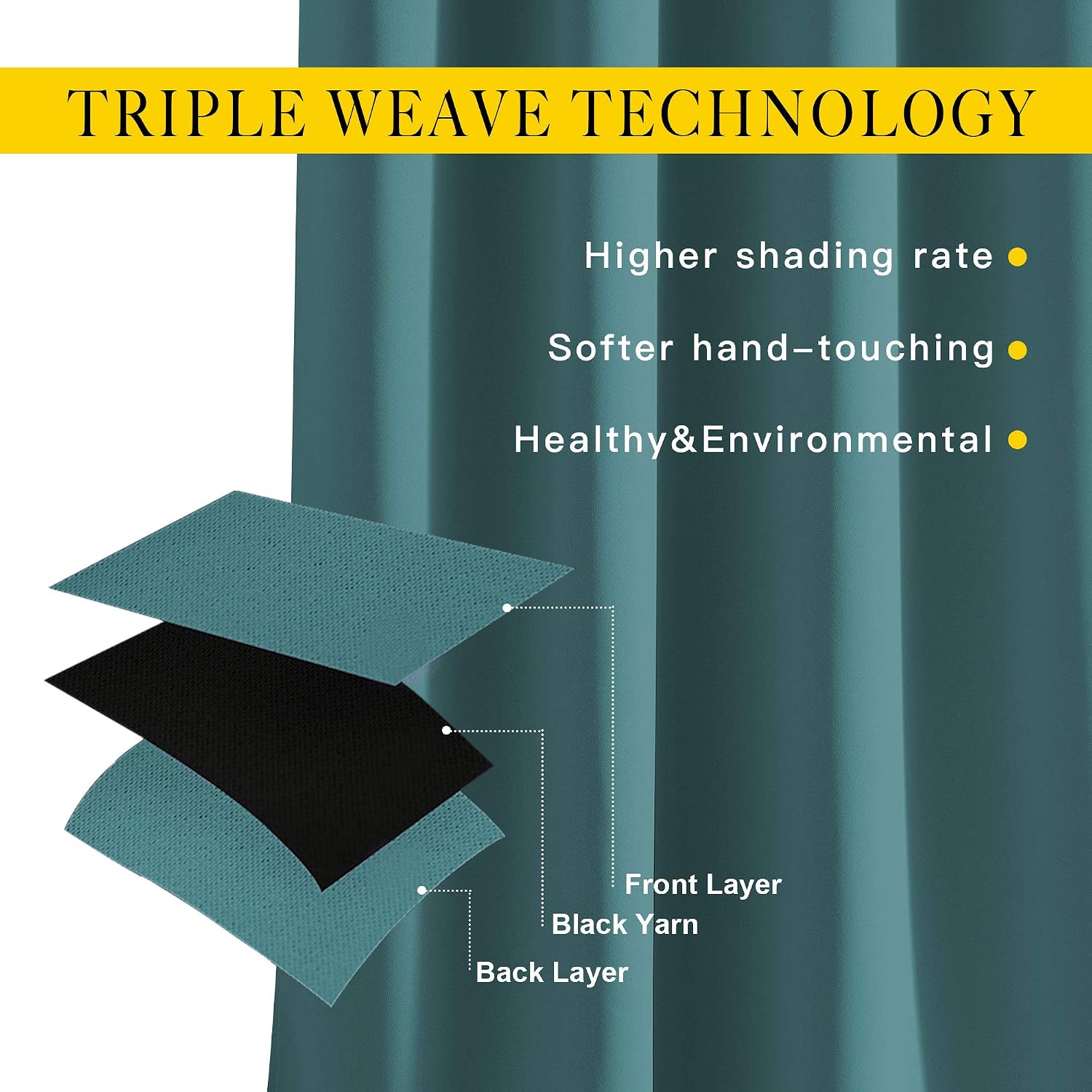 NICETOWN Insulated Curtains Blackout Draperies - Triple Weave Microfiber Home Thermal Insulated Solid Ring Top Blackout Curtains/Panels…