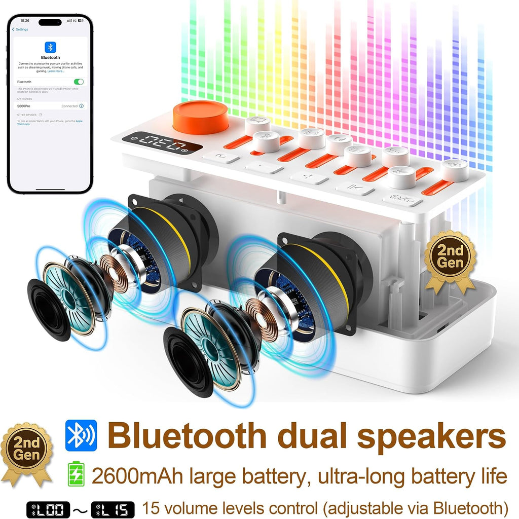 Tmehm 3-in-1 Sleep Sound Machine with 8 Mixable Nature Sounds, Portable Bluetooth Speaker & 12-Color Night Light, White Noise, Sleep Timer…