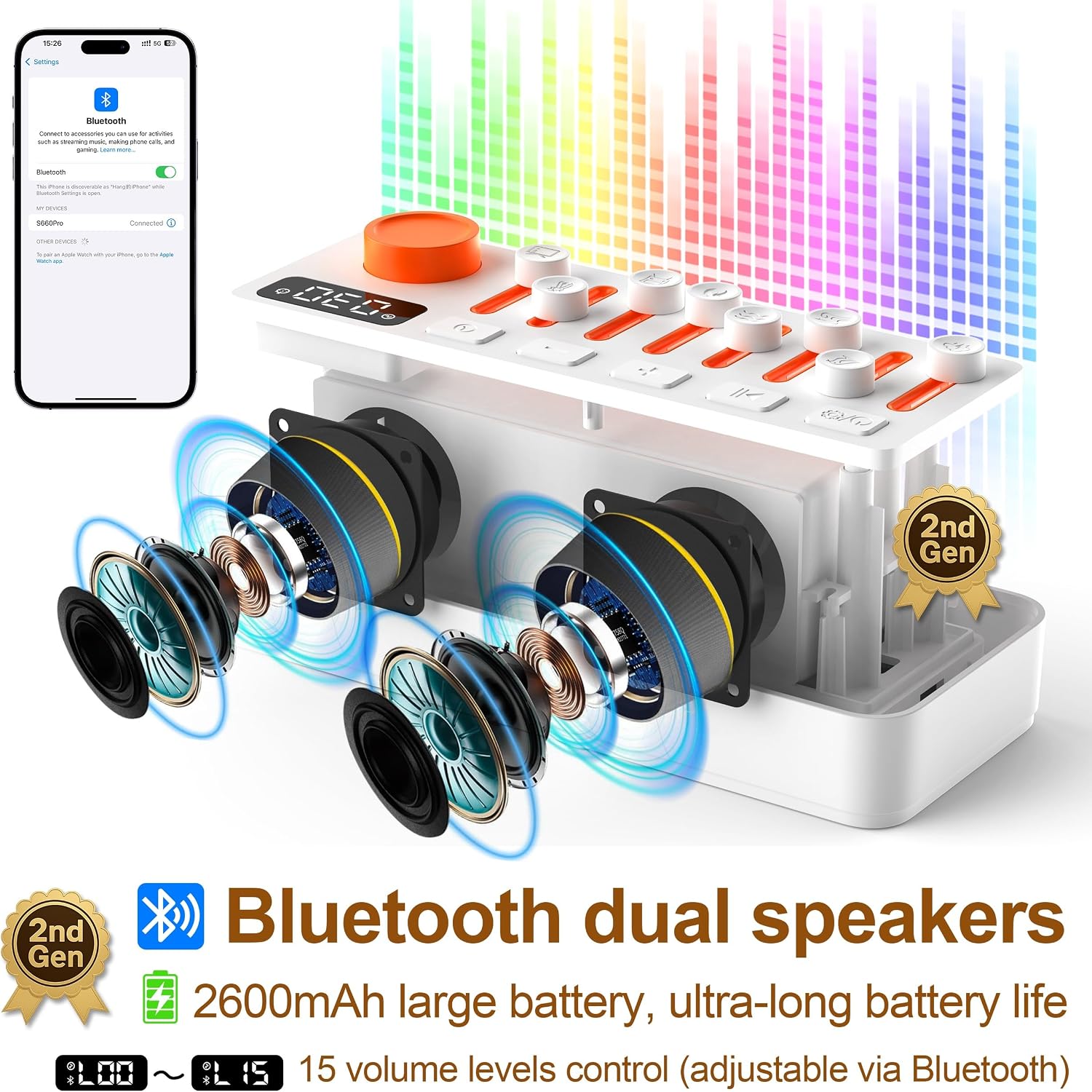 Tmehm 3-in-1 Sleep Sound Machine with 8 Mixable Nature Sounds, Portable Bluetooth Speaker & 12-Color Night Light, White Noise, Sleep Timer…