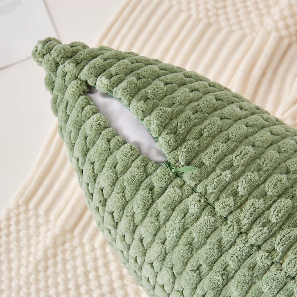KevinTextile Kevin Textile Spring 16x24 Inch Pillow Cover 1 Pack Boho Decorative Soft Striped Corduroy Lumbar Farmhouse Solid Color Accent…