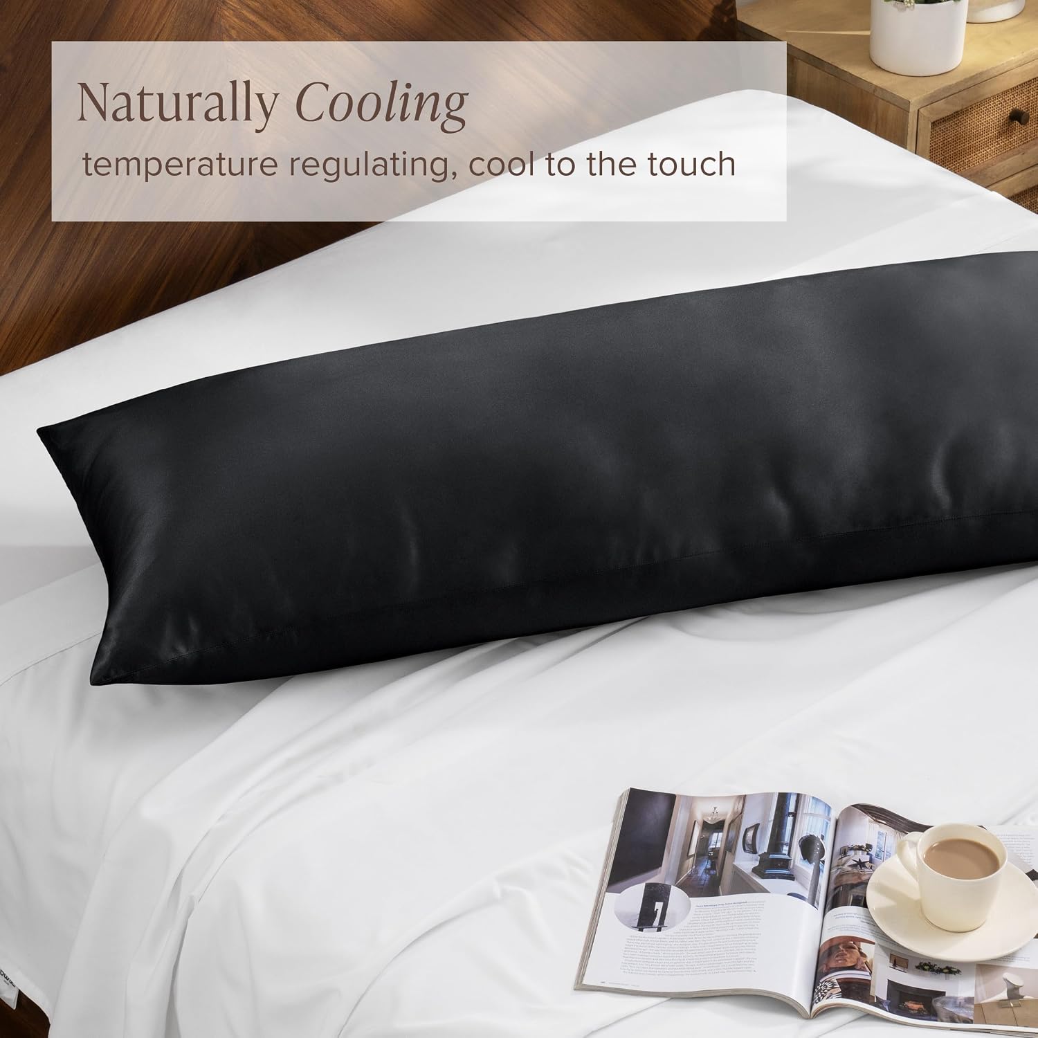 BareHome Bare Home 100% Rayon Made from Bamboo Luxury Body Size Cooling Pillowcase - Breathable - Easy Fit - Soft Bedding & Pillowcase (Bod…