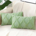 decorUhome Summer Throw Pillow Covers 12x20 Inch Set of 2, Soft Plush Faux Fur Wool Lumbar Sage Green Accent Couch Pillow Covers for Modern…