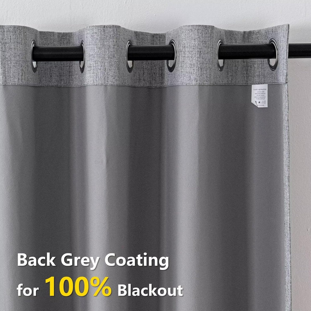 Igemaeve 100% Blackout Curtains for Bedroom 1 Panel, Light Grey Curtians 108 Inches Long Thermal Insulated, Blackout Grommet Drapes for Liv…