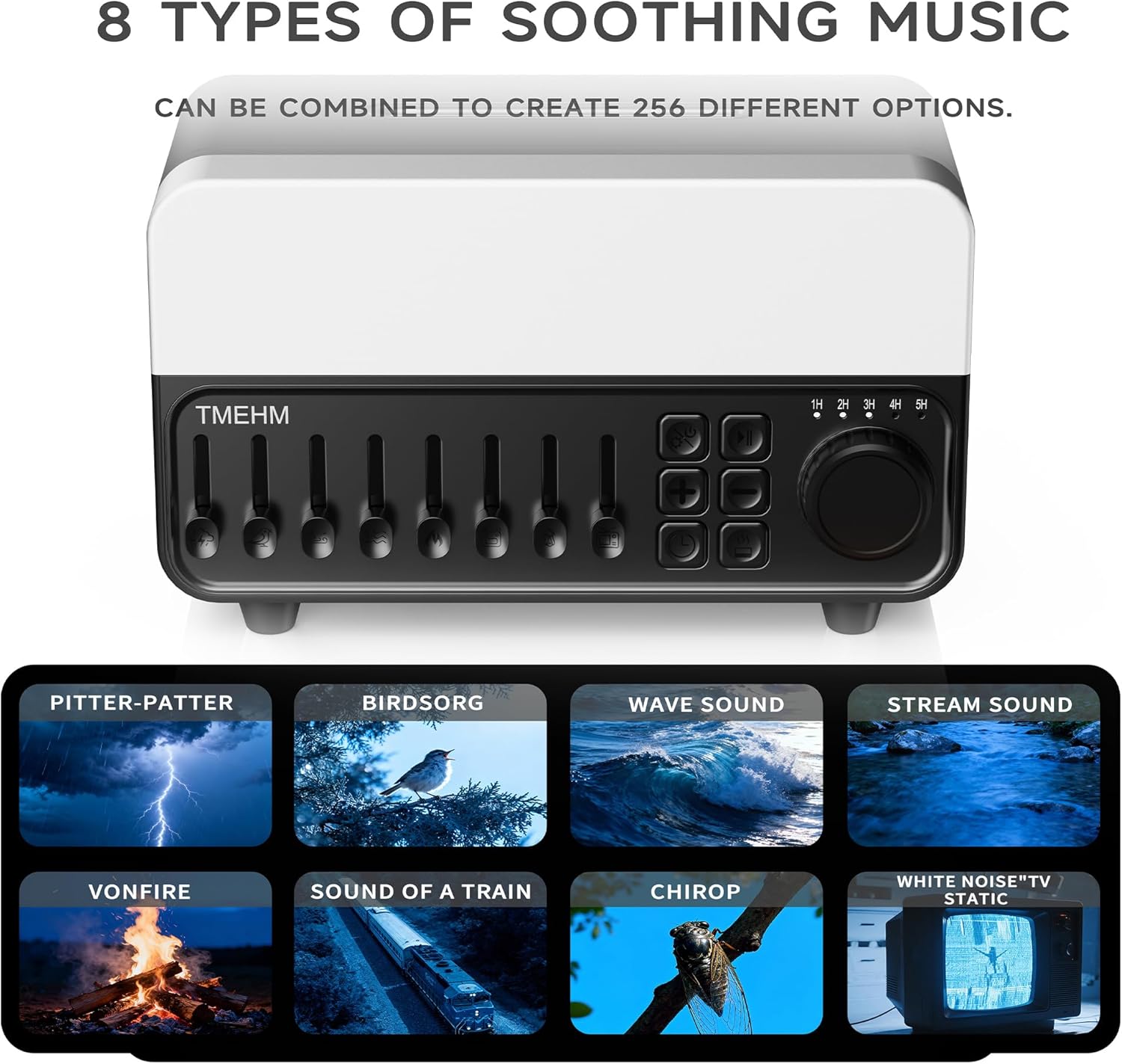 TMEHM 4-in-1 Sleep Sound Machine with White Noise & 8 Nature Sounds, Bluetooth Speaker, Night Light & Aroma Diffuser with Timer for Baby…