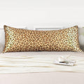 Lcbd Satin Body Pillow Case for Hair and Skin, Gold Leopard Printed Silk Satin Body Pillowcase Cover, 20x54 Cheetah Print Body Cooling Pill…