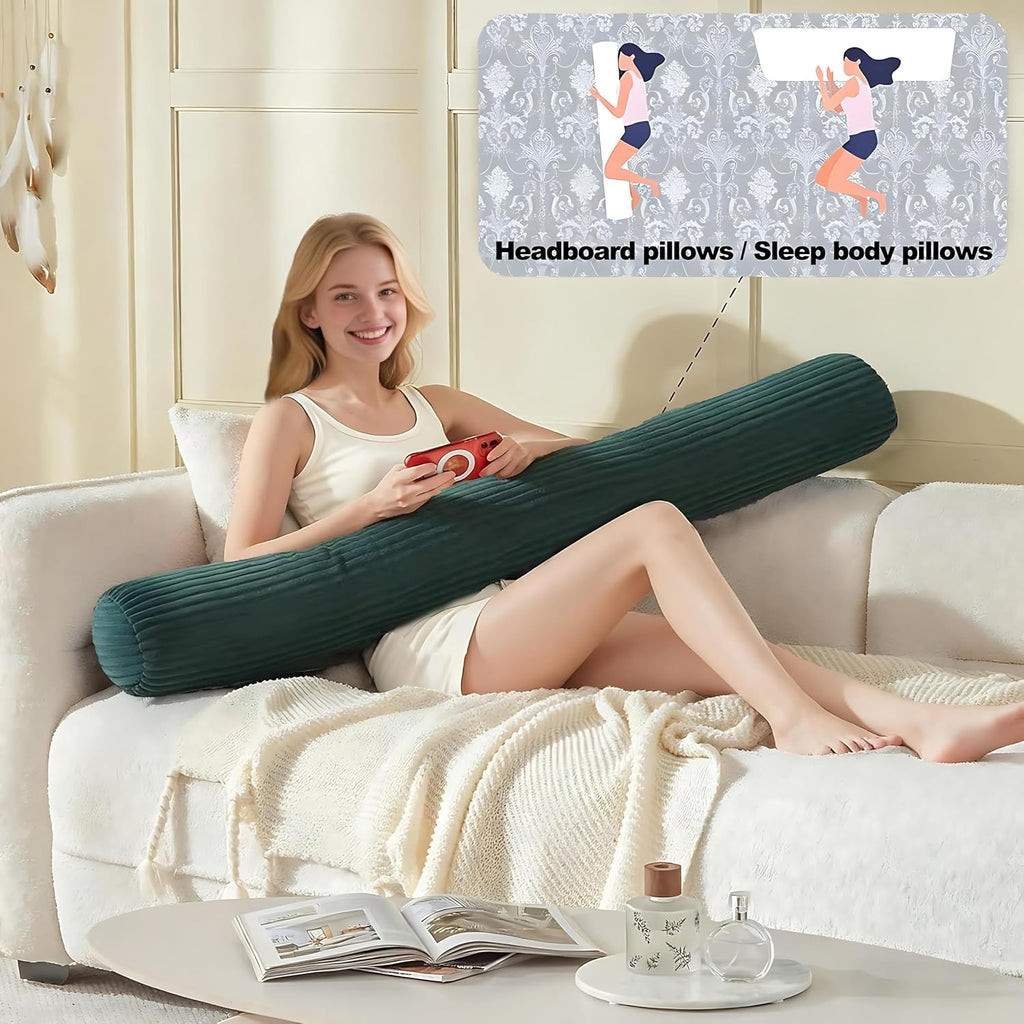 Headboard Pillow Queen, Large Triangular Wedge Cushion with Neck Roll Pillow for Reading Sitting Working, Backrest Positioning Support…