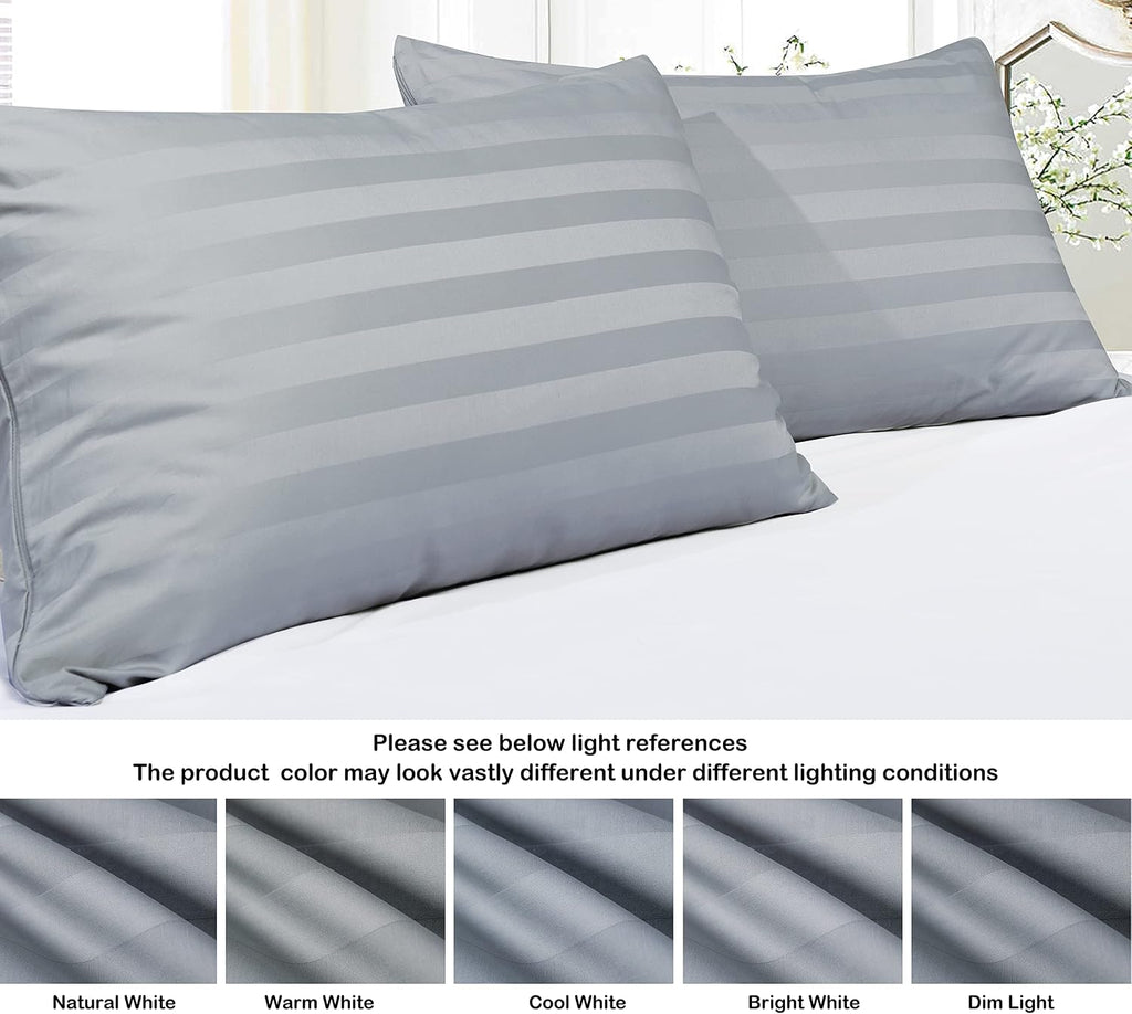 ShunjieHome 100% Egyptian Cotton King Pillow Protectors Set of 4, 400 Thread Count Sateen Weave Cooling Pillowcase, easy maintenance…