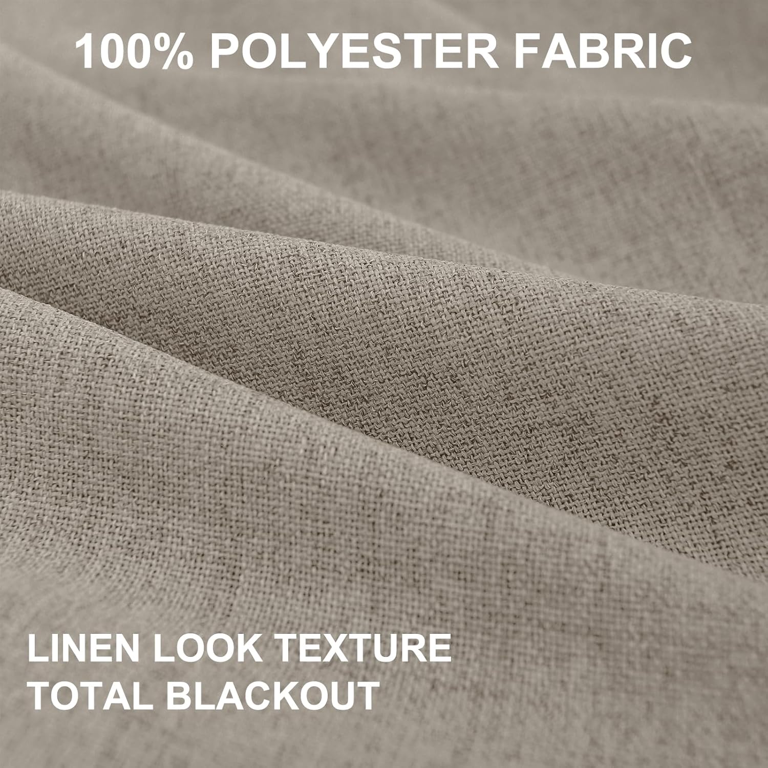100BlackoutShield 100% Blackout Shield Linen Blackout Curtains for Bedroom 84 Inches Long, Back Tab/Rod Pocket Living Room Drapes, Thermal…