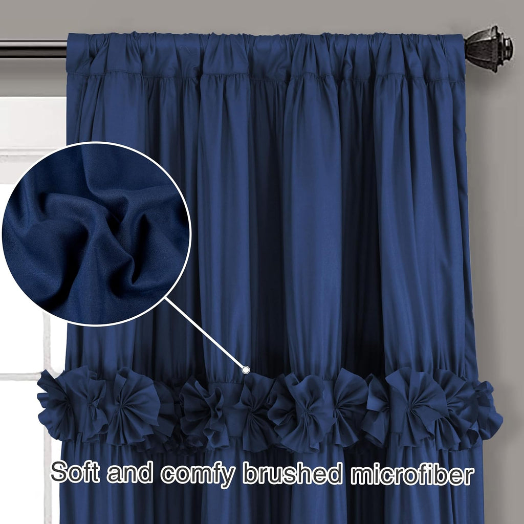 Homechoice Decor Thermal Insulated Blackout Window Curtains, 54" W x 84" L (Pair), Boho Ruched Window Treatments with 3 Rows of Butterfly…