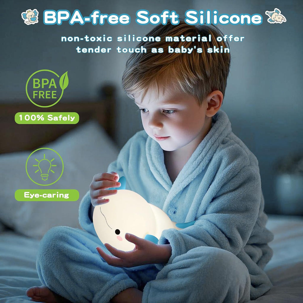FAMIDUO-BrightenYourLife FAMIDUO Axolotl Night Light, Cute Axolotl Lamp, Food Grade Silicone Nursery Nightlight, Rechargeable/Dimmable LED Squ…