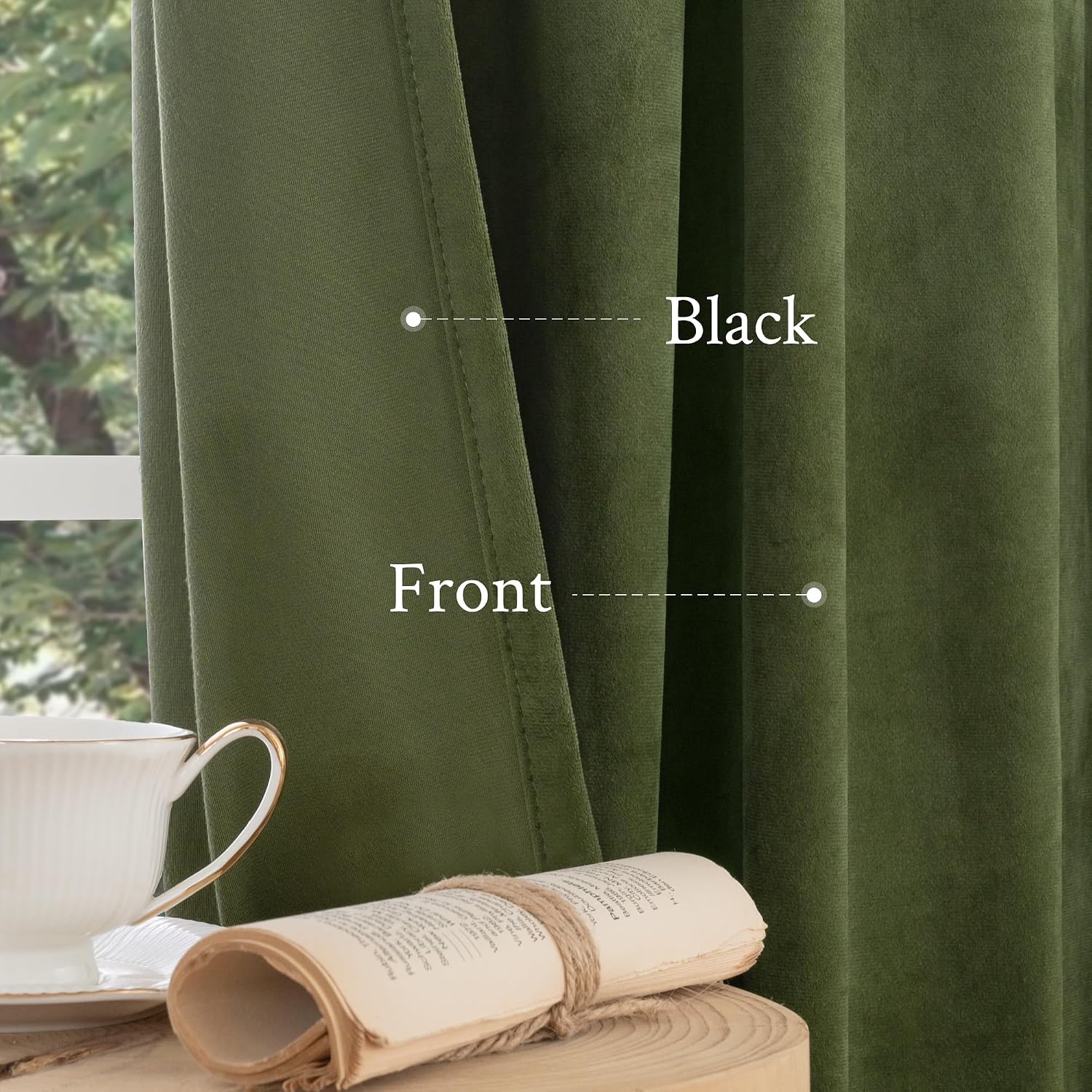 Lamit Velvet Curtains 102 Inches Long for Living Room, Sage Green Thermal Insulated Soundproof Panels Room Darkeing Back Tab and Rod Pocket…