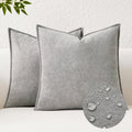 KevinTextile Kevin Textile Waterproof Decorative Pillow Covers Light Grey 18x18 Inch Pack of 2 Soft Boucle Textured Throw Pillowcases Elega…