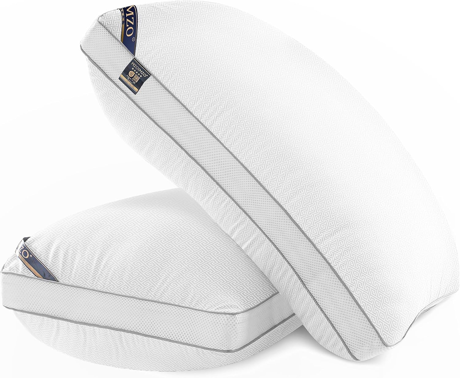 MZOIMZO Luxury Comfy Hotel Collection Bed Pillows for Sleeping- Firm Queen Size Set of 2, Gusseted Cooling Side Mesh Design with Premium…