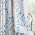 Meetsky Blue 95% Blackout Curtains for Living Room - Leaf Printed Grommet Thermal Insulated Sunlight Blocking Drapes, Privacy Assured Windo…
