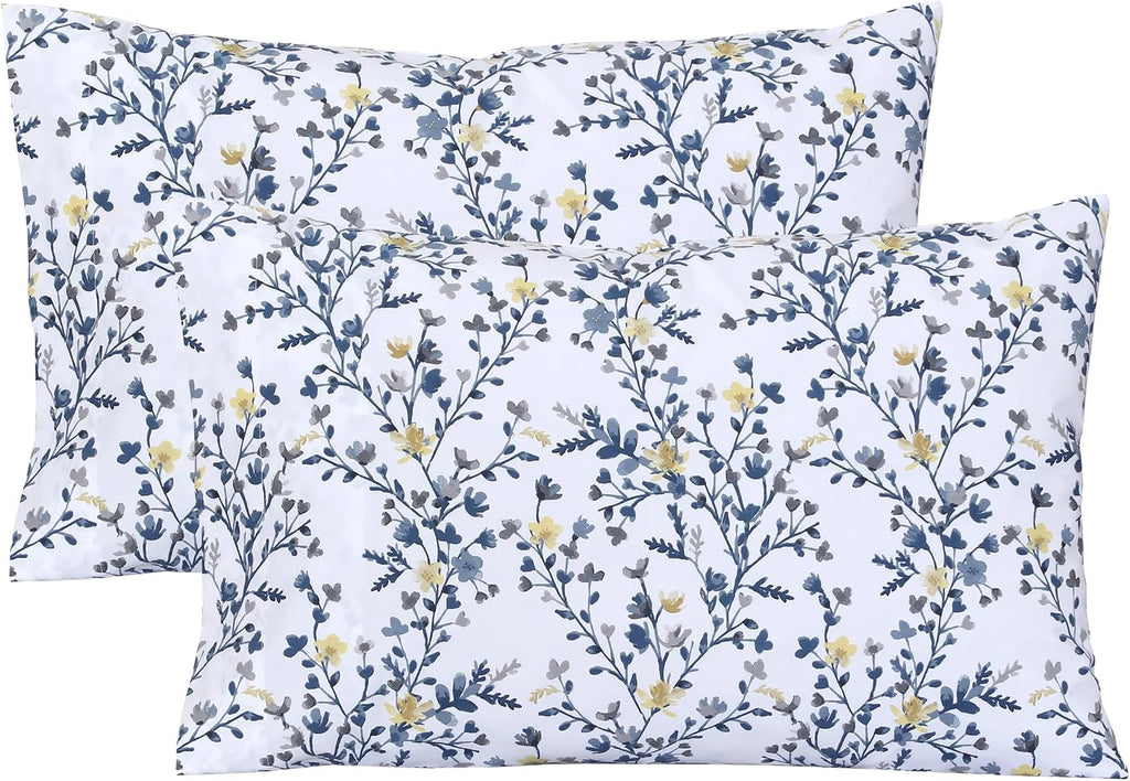 FEATHER & STITCH NEW YORK 100% Cotton 2 Piece Queen Pillowcases, 300TC Ultra-Soft Pillowcases with Envelope Closure, Wrinkle-Fade-Stain…