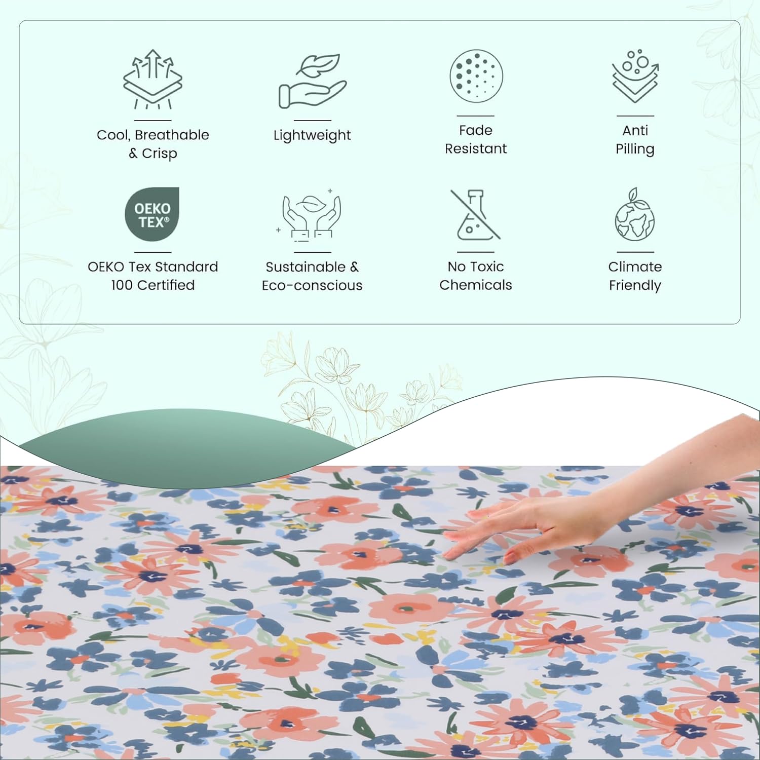 Featherstitchnewyork Feather & Stitch Softest 100% Cotton Sheets, 300 Thread Count Percale Weave Bedding, 16" Deep Pocket, Cooling Sheets,…