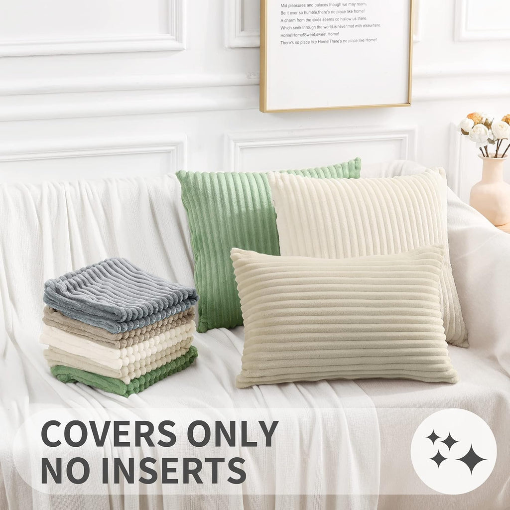 SimmoreHomeDecor Simmore Decorative Summer Throw Pillow Covers 12x20 Set of 2, Soft Natural Plush Flannel Double-Sided Fluffy Lumbar Pillow…