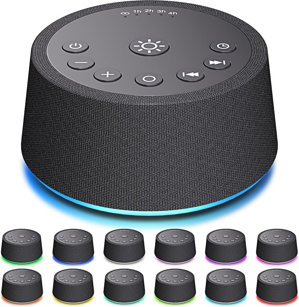 SoundLegend White Noise Sleep Sound Machines 30 Sounds 12 Colors Light 32-Level Volume 5 Timers for Home Travel Gift Adjustable…