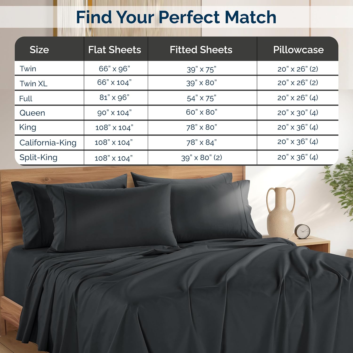 Casa Platino Sheets Queen – 6 Piece Crisp Percale Weave Queen Cooling Sheets with 15" Deep Pockets, Lightweight & Cool Feel for All…