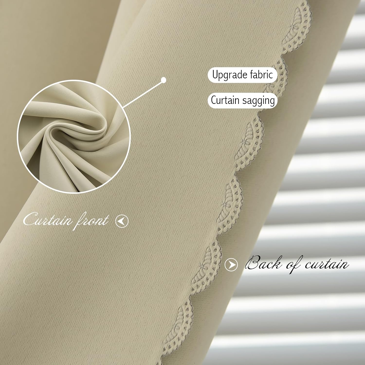 Instant Blackout Window Curtain with Reusable Adhesive, Thermal Insulated Fabric for RV Camper Small Windows, 71" W x 72" L, Beige, 1 Panel