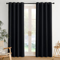 Nicetown Room Darkening Draperies Curtains Panels, 2 Panels Black W52 x L84 Black