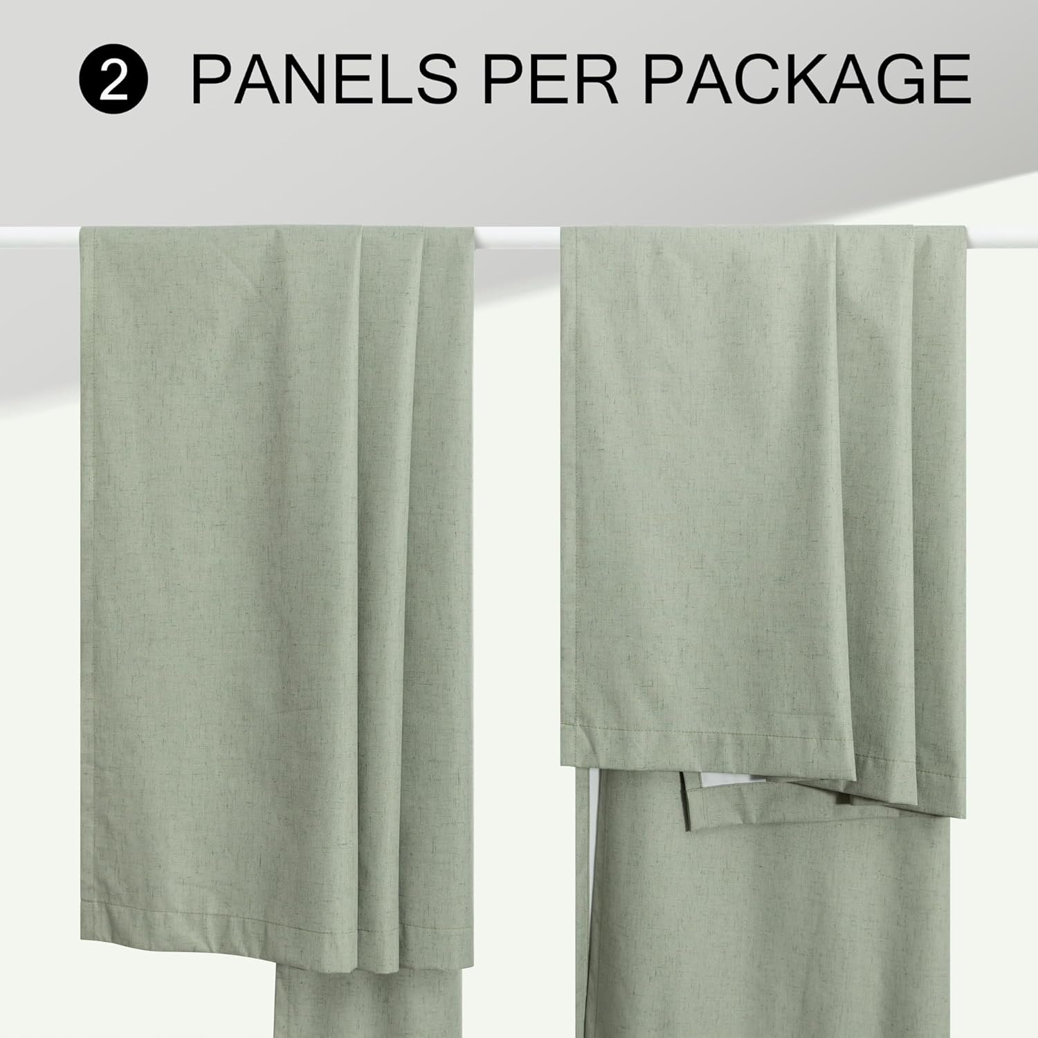 Dancurton 96 Inch Curtains 2 Panels Set Drapes 96 Inches Long Spring Curtain for Living Room Sage Green Black Out Linen Room Darkening Blac…