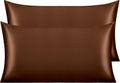 Ntbay 2 Pack Satin King Pillowcases for Hair and Skin, Luxurious and Silky Pillow Cases with Envelope Closure, 20x40 Inches, Brown 2 Pack 4…