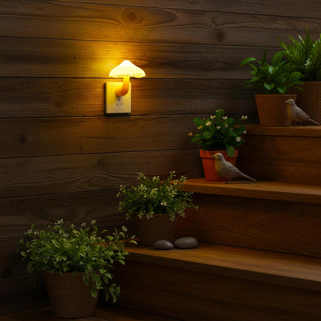 AUSAYE 3 Pack Sensor LED Mushroom Night Light Plug in Lamp Cute Night Lights for Adults Kids NightLight…