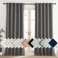 NICETOWN Grizzle Gray Vintage Linen 100% Blackout Curtains for Living Room, Thermal Insulated Curtains 95“ Long, Noise Reducing Window…