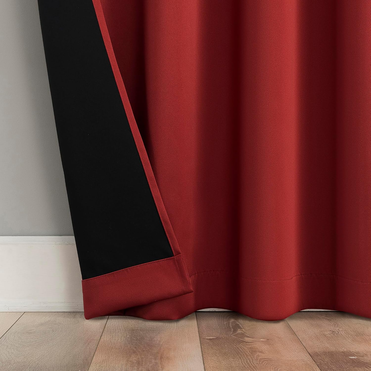 Sun Zero Oslo Theater Grade Extreme 100% Blackout Rod Pocket Curtain Panel, 52" x 84", Holiday Red