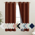 NICETOWN 100% Absolutely Blackout Linen Curtains with Thermal Insulated Liner, 42" Wide, 2 Panels, 63" Long Drapes, Grommet Retro Burnt…