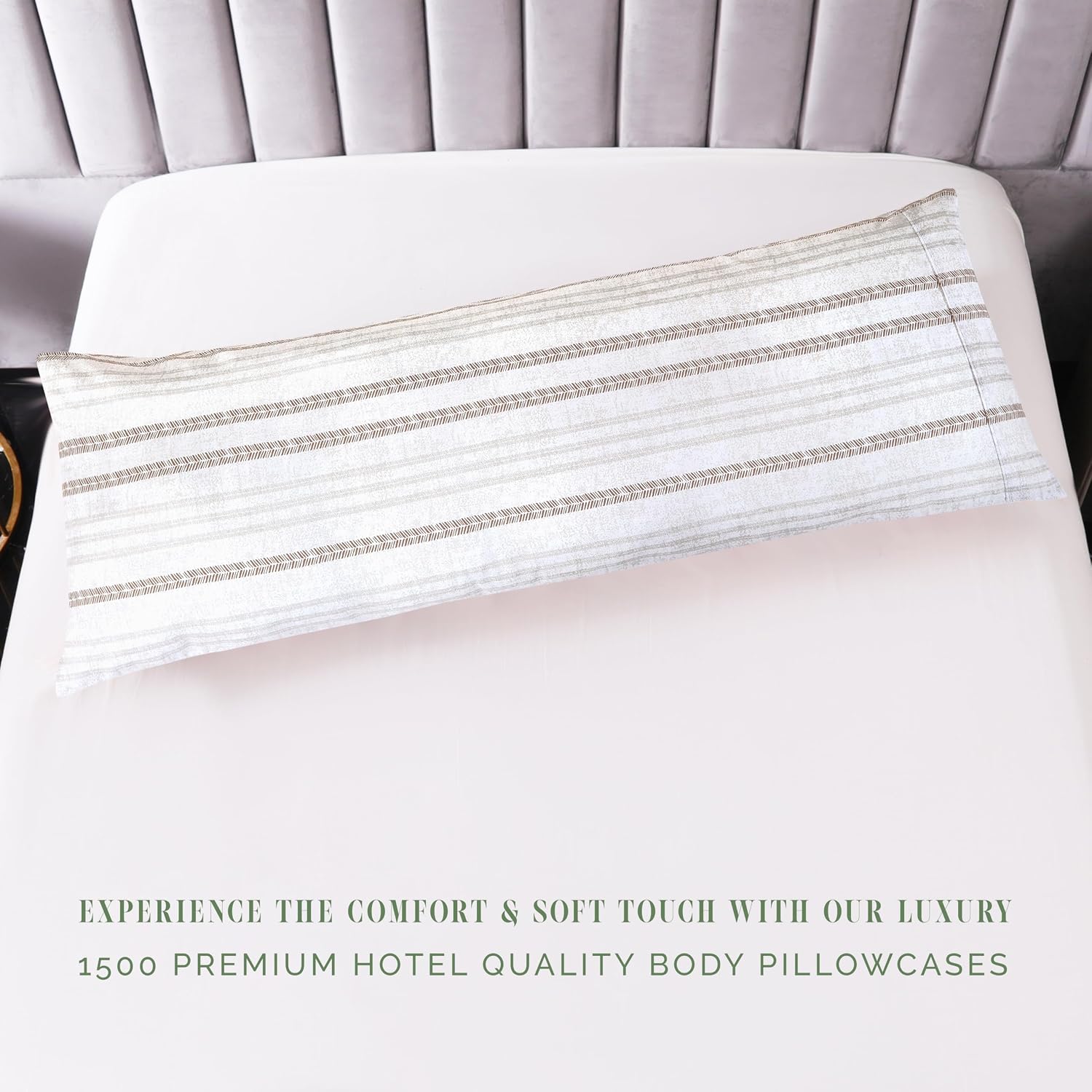 Elegantcomfort Elegant Comfort Ultra Soft 1-Piece Set Striped Print Pillowcases - 1500 Hotel Quality Microfiber, Soft and Smooth Hidden Zip…