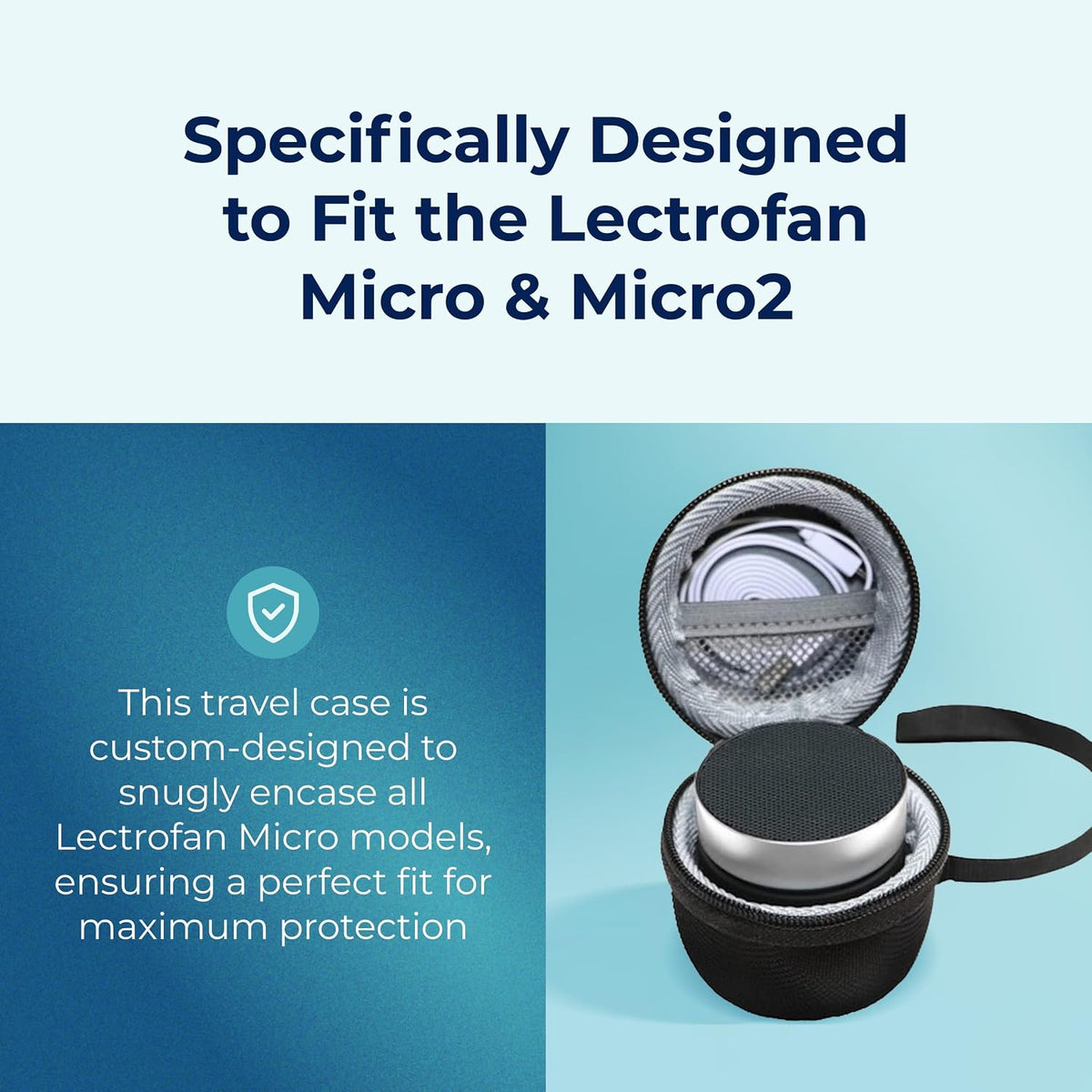 Adaptive Sound Technologies LectroFan Micro2 & Carrying Case for LectroFan Micro2 - Portable Bluetooth Speaker - Compact Sound Machine…