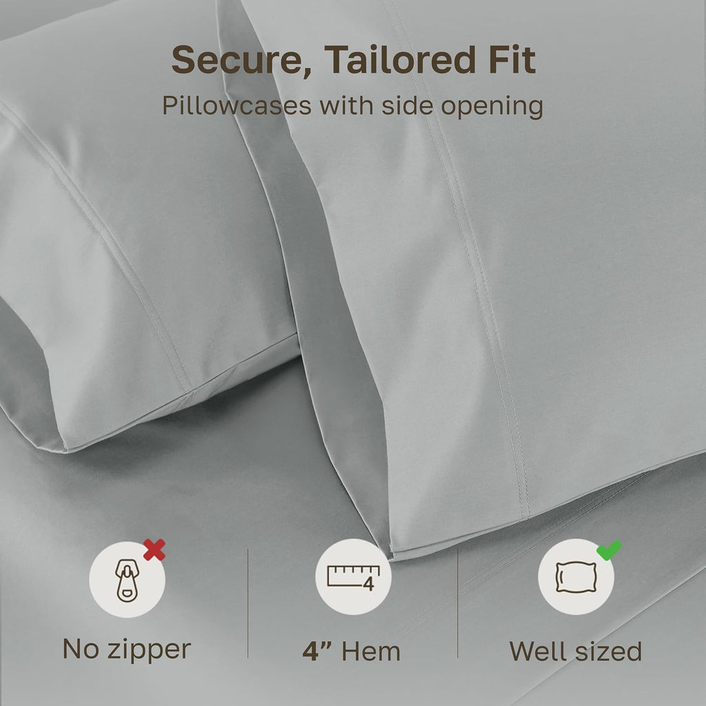 CaliforniaDesignDen Heirloom Soft, Smooth & Thick Certified 800 Thread Count 100% Cotton Sateen, 2 Pillow Cases Standard Size Fits Standard…