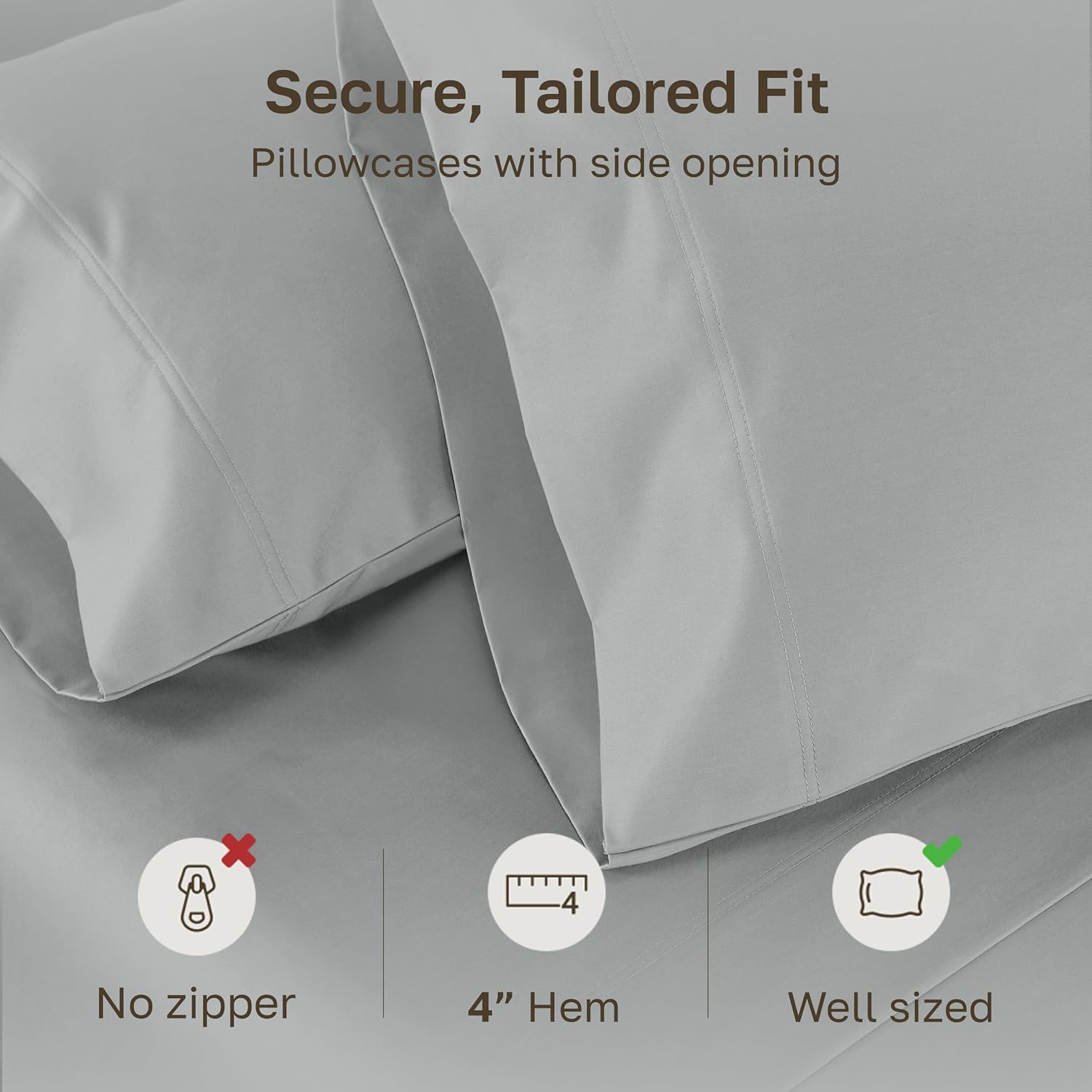 CaliforniaDesignDen Heirloom Soft, Smooth & Thick Certified 800 Thread Count 100% Cotton Sateen, 2 Pillow Cases Standard Size Fits Standard…