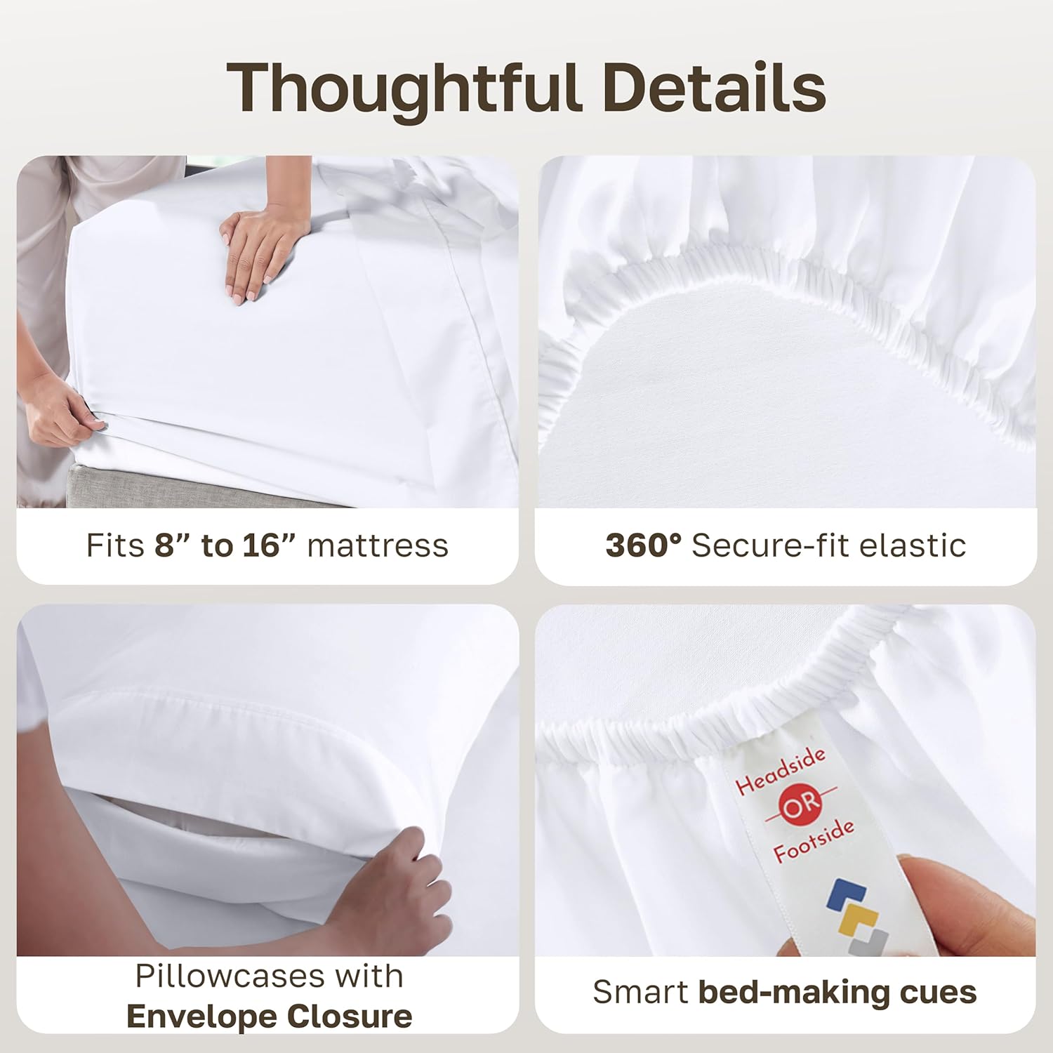 CaliforniaDesignDen California Design Den 6 Pc King Size Sheet Set with 4 Pillowcases - Soft 400 Thread Count 100% Cotton Sheets, Sateen, D…