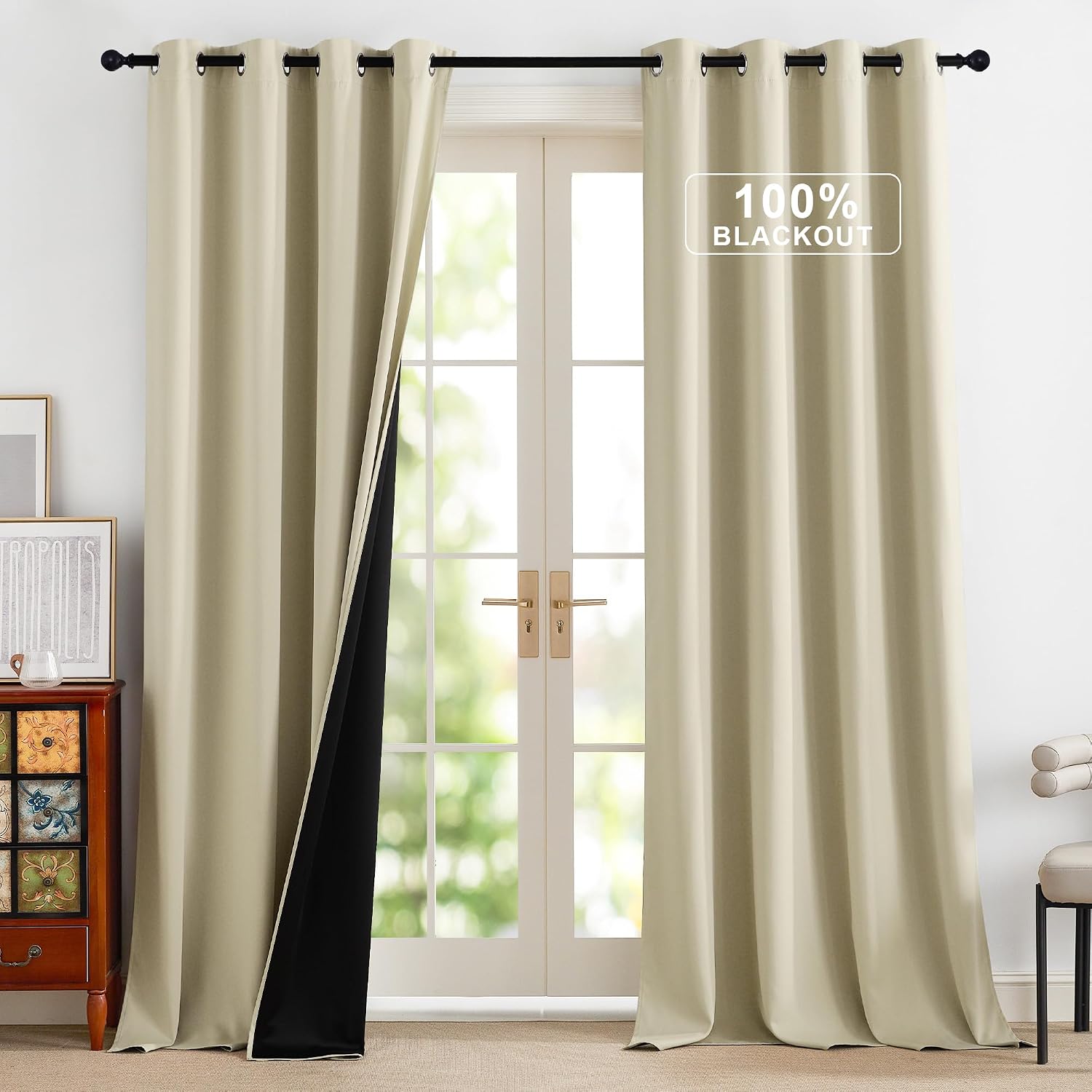 NICETOWN Blackout Curtains for Bedroom, Grommet Privacy 100% Blackout Drapery 96 inches Length Thermal Insulated Curtains for Living…
