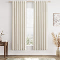Guken 100% Blackout Linen Curtains 72 Inch Length 2 Panels Set for Living Room Bedroom Back Tab Thermal Insulated Black Out Drapes Room Dar…