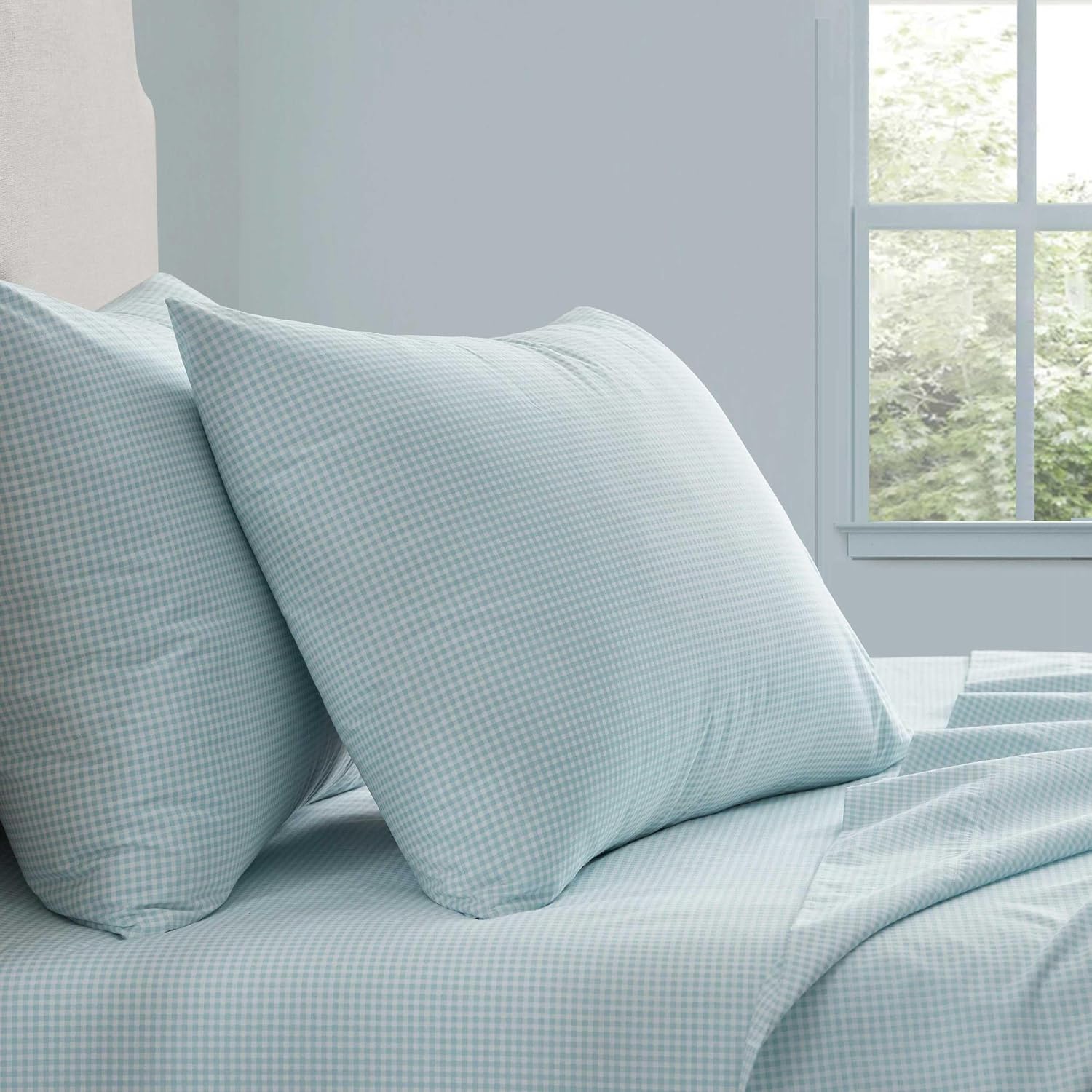 MarthaStewart Martha Stewart - Queen Size Sheets Set, Crisp & Tailored Cooling Sheets w/a Naturally Smooth Cotton Percale Lightweight Feel…