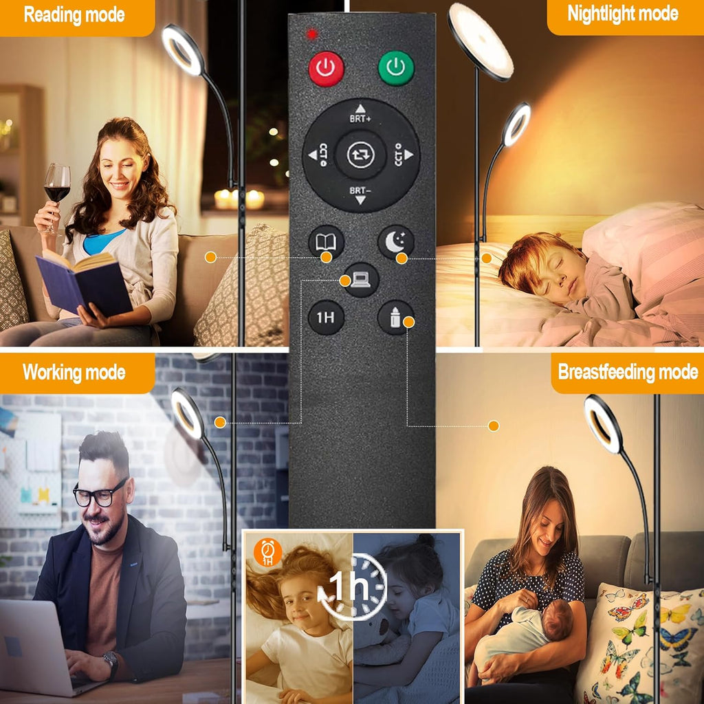 Marctronic Floor Lamp, Upgraded 42W 4000LM Super Bright LED Floor Lamp for Living Room Bedroom, Dimmable Standing Reading Floor Lamps with…
