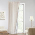 VisionHome Vision Home Natural Pinch Pleated Full Blackout Curtains Linen Blended Room Darkening Window Curtains 120 inch for Living Room B…