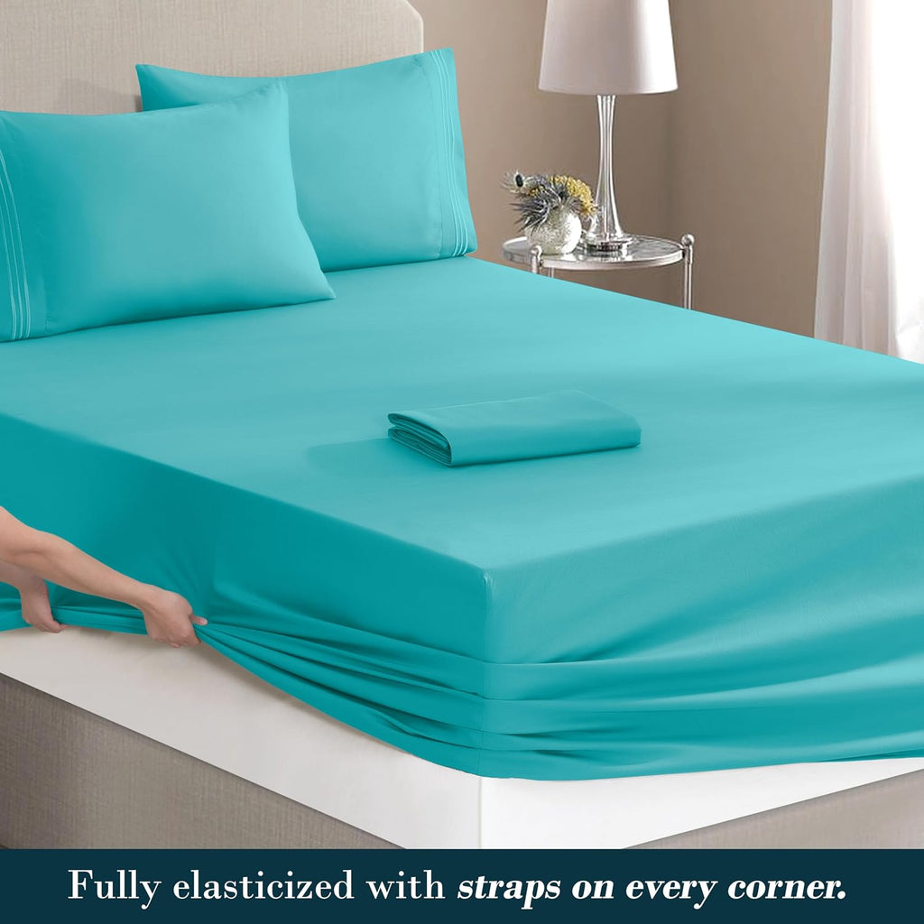 MocassiLuxuryBedding Mocassi Luxury 4-Piece Sheet Set, Ultra Soft 1800 Hotel Quality Microfiber Sheet Set, Fits Mattresses Up to 18 to 24 I…